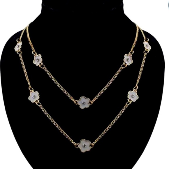 sticks Jewelry - New Flower Shaped Charm Chain Necklace Double Chain